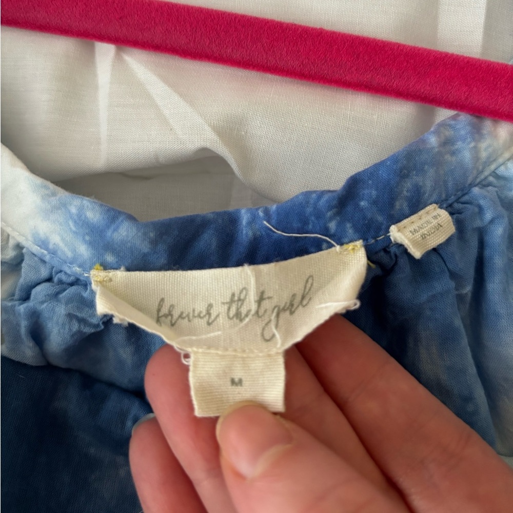 Anthropologie, Blue and White Tie-Dye Tank Top, M - Picture 4 of 4